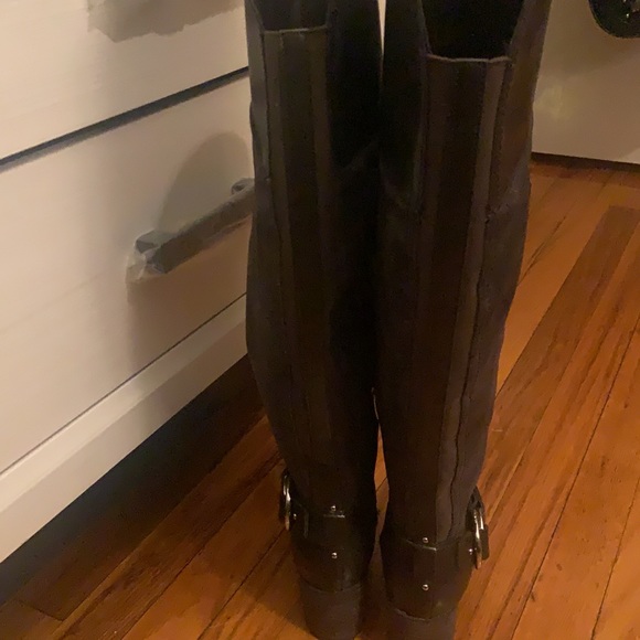 Marc Fisher Leather/ Suede Wide Calf Over the Knee Boot - Picture 6 of 11